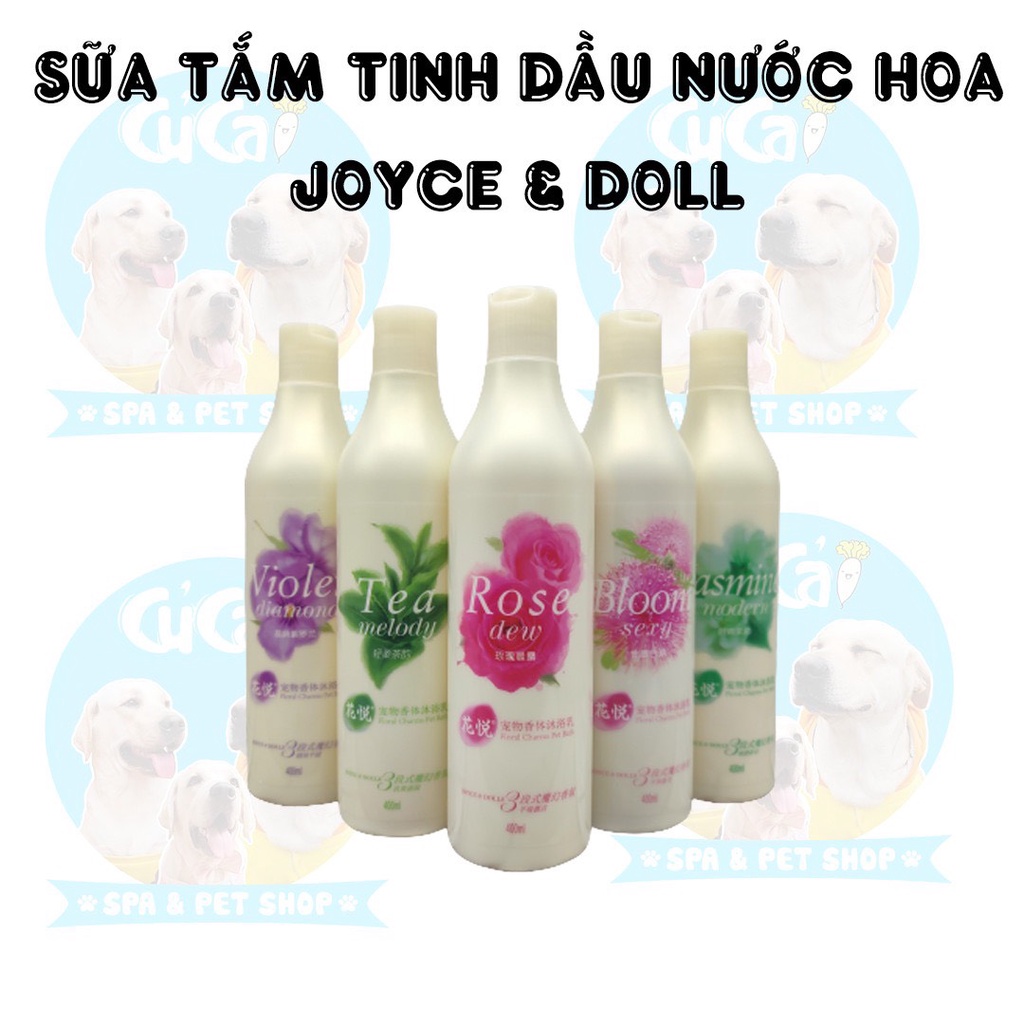 Sữa tắm nước hoa cho chó mèo Joyce & Dolls 400ml lưu hương thơm lâu, sữa tắm cho chó mèo cao cấp - Củ Cải Pet Shop
