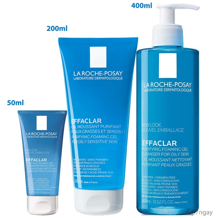 Sữa Rửa Mặt La Roche Posay 400ml 200ml 50ml Cho Da Dầu Mụn Nhạy Cảm Effaclar Gel