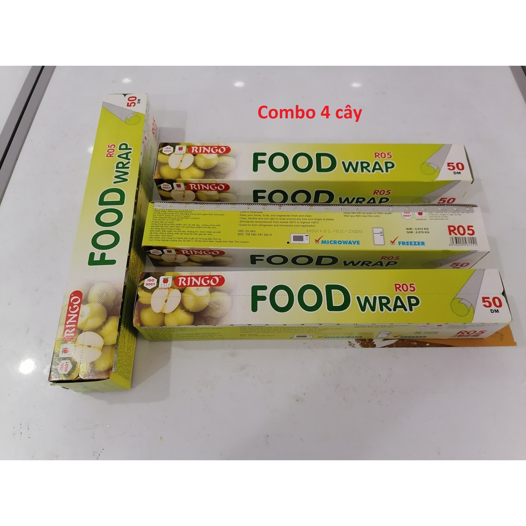 Combo 4 cây Màng bọc thực phẩm Ringo FoodWrap R05 (30cm x 5m)