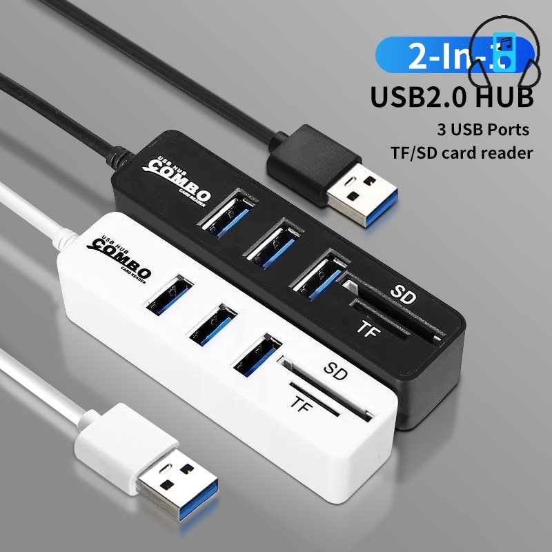 Đầu đọc thẻ nhớ TF SD 3 cổng USB 2.0 tốc độ cao
