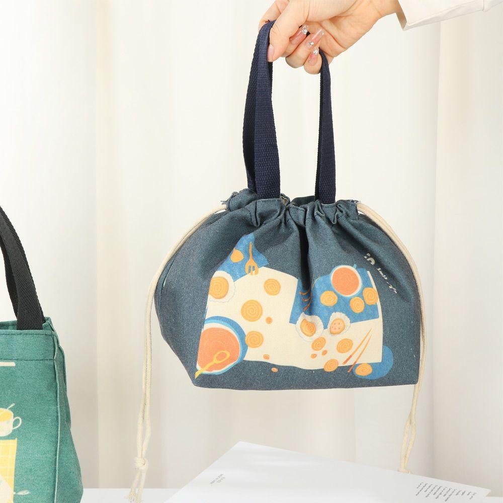 Túi Vải Canvas Đựng Cơm Trưa Phong Cách Nhật Bản Tiện Dụng