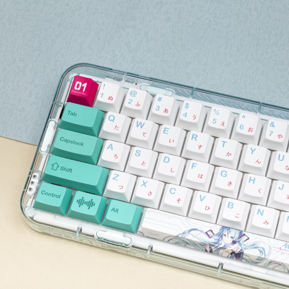 141 Phím Hatsune Miku Keycap Cherry Profile Anime PBT Dye Sub Bàn phím cơ học Keycap Set