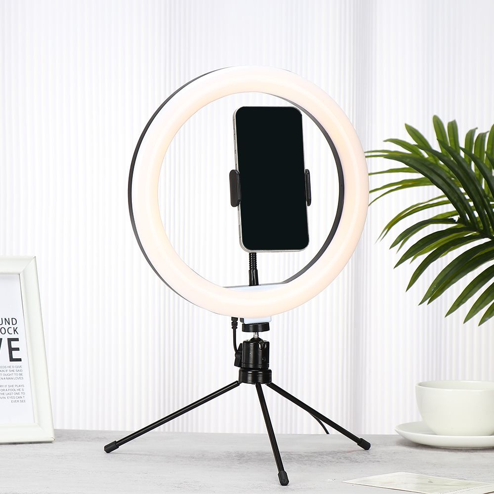 Vòng đèn LED 10 inch kèm giá đỡ ba chân hỗ trợ trang điểm quay video trực tiếp&lt;br&gt;