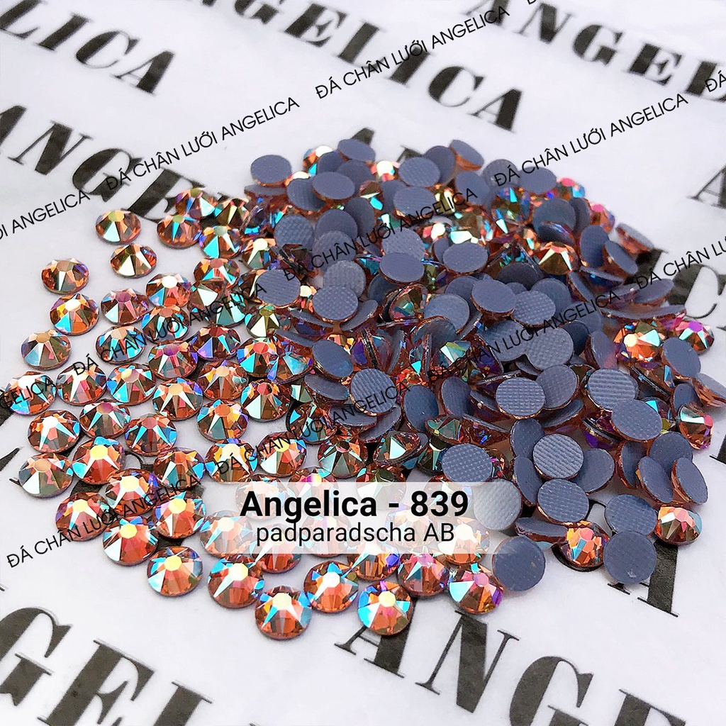 Đá Nail Chân Lưới 16 Khía Padparadscha Ab Đính Trang Trí Móng ANGELICA 839