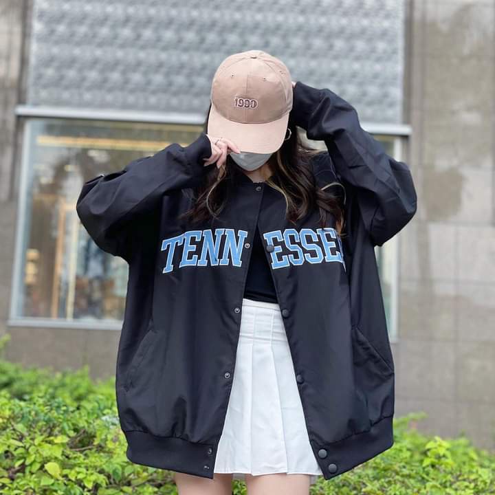 Áo Khoác Gió Nữ Cổ Bomber Form Rộng In Chữ Siêu Đẹp AK169