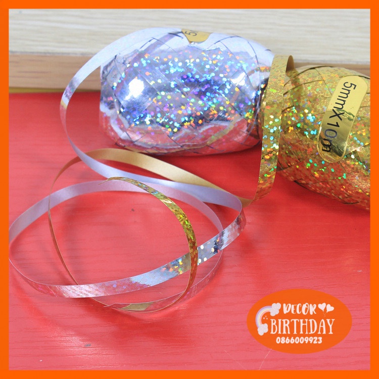 Cuộn Ruy Băng Buộc Bóng FREESHIP Trang Trí Sinh Nhật Cho Bé, Nhiều Màu Đẹp Dài 10m