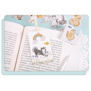 Bộ 46 Sticker Mèo & Chó Hàn Quốc dán trang trí E58