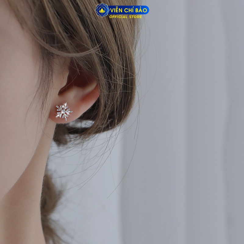 Bông tai bạc nữ Snow chất liệu bạc 925 thời trang phụ kiện trang sức nữ Viễn Chí Bảo B400254