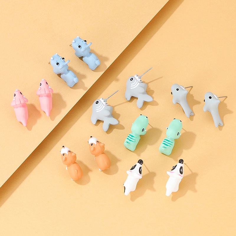 Khuyên Tai Kim Loại Họa Tiết Hoạt Hình Phong Cách Hàn Quốc Cho Nữ