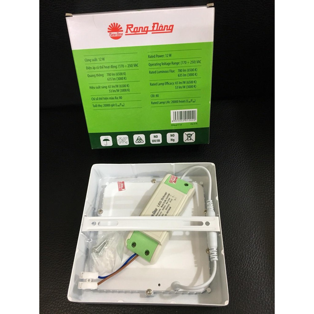 Đèn LED Ốp trần Vuông 12W Rạng Đông D LN08L 17x17/12W