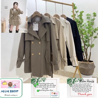 Áo Mangto dáng lỡ kèm đai phong cách Hàn quốc