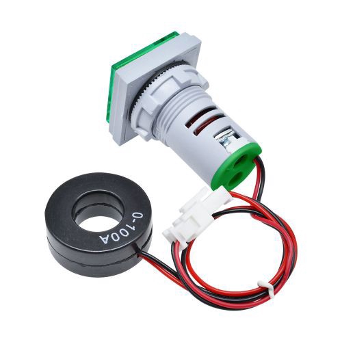 Volt kế &amp; ampe kế kỹ thuật số AC 50-500V 0-100A 22mm có đèn LED