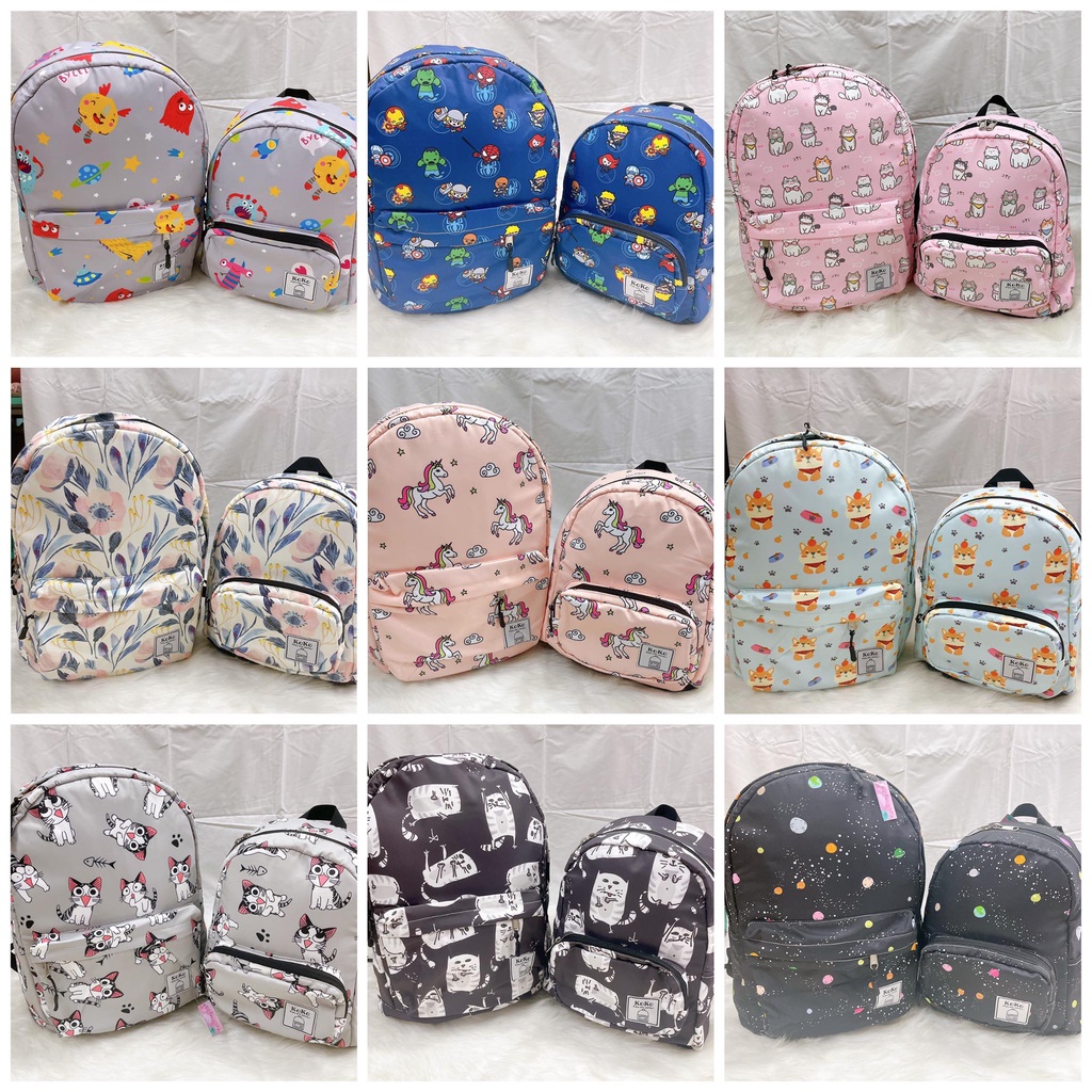 Balo hoạt hình vải dù polyster nhỏ lớn cao cấp Thái Lan