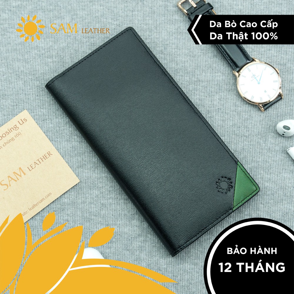 [ SAM Leather ] Ví Nam Da Bò SAM201 - Ví Dài Nam Da Bò Cao Cấp Thật Bảo Hành 12 Tháng Chính Hãng