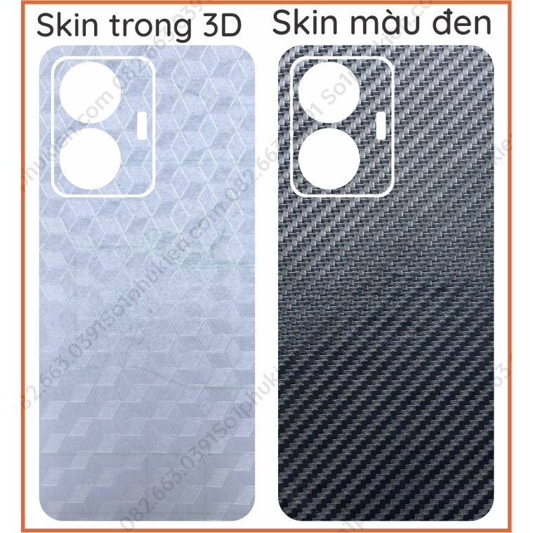 Miếng dán mặt lưng liền cam skin carbon Vivo Y55 4G / Y55 5G /Y75 5G/ T1 5G/ T2 (iqoo neo 6 se)/ T2x