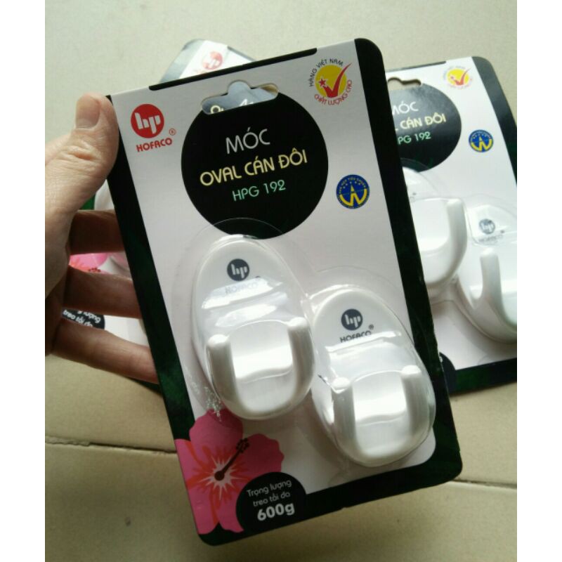Móc dán tường Oval cán đôi Hofaco HPG192