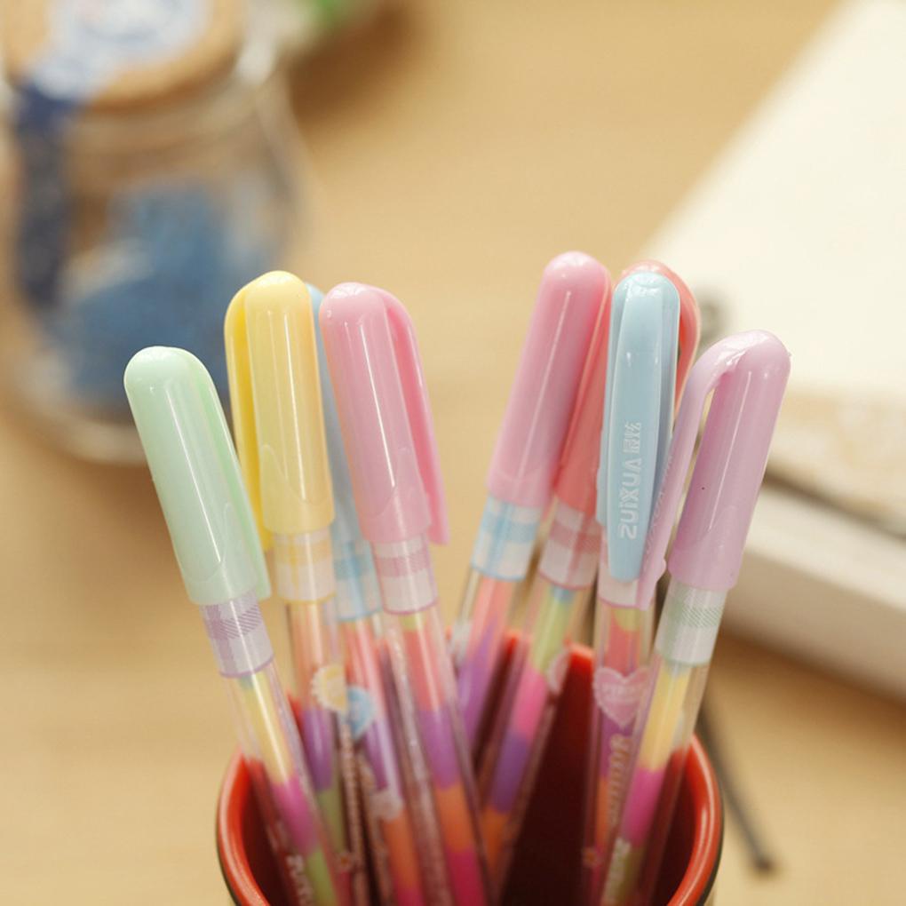 Bút Mực Gel 6 Màu Trong 1, Dài 14, 5cm, Có Vỏ Màu Cầu Vồng