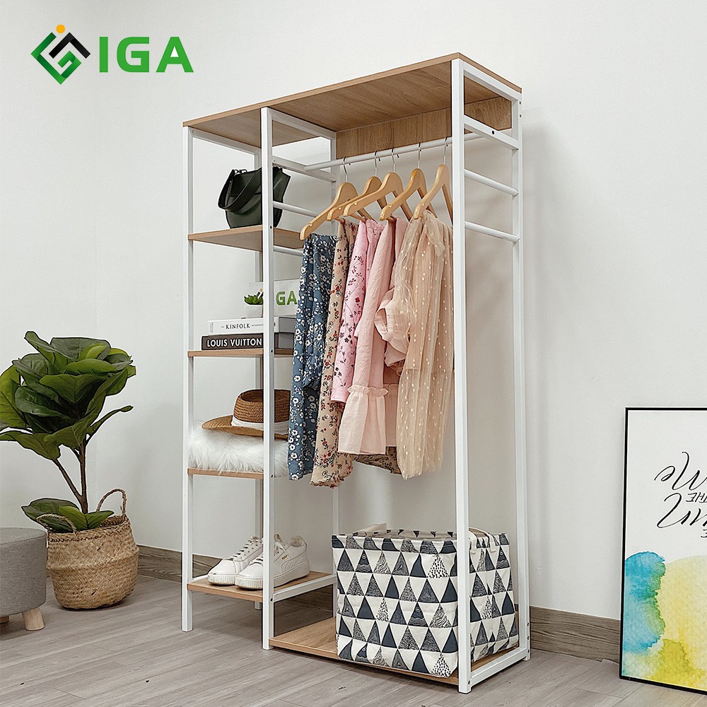 Giá treo quần áo IGA Hanger nội thất phòng ngủ hiện đại - GM08