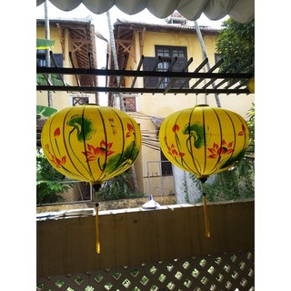 Đèn lồng Hội An vẽ hoa sen 60cm