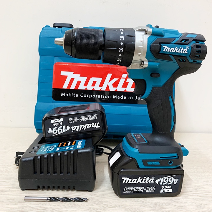 Máy khoan pin MAKITA 199V - 3 chức năng - Khoan tường,gỗ, sắt, kim loại, vít