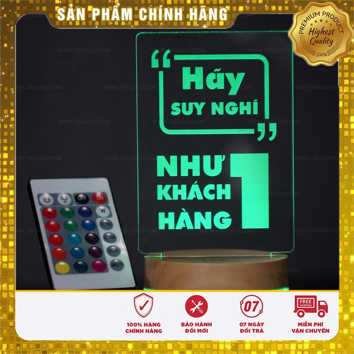 [Tranh văn phòng] Đèn tạo động lực - TBIG [hãy suy nghĩ như một khách hàng] để bàn trang trí