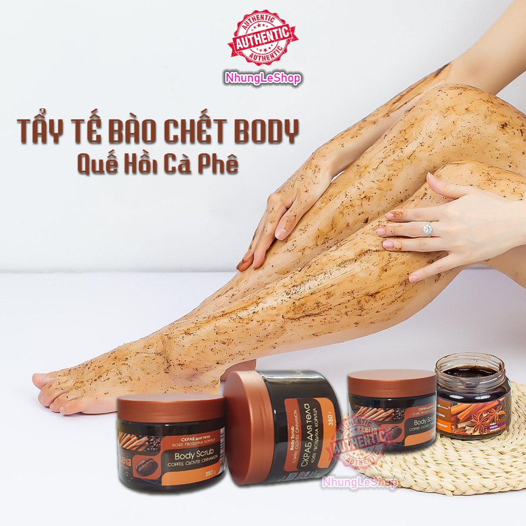 Auth Tẩy Da Chết Tế Bào Chết Toàn Thân Quế Hồi Cà Phê Nga 380g Hàng Nga