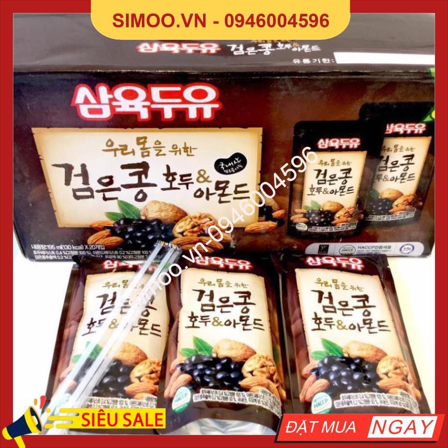 💥 ⚡ SẢN PHẨM CHÍNH HÃNG 💥 ⚡ Sữa Óc Chó Đậu Đen Hạnh Nhân Sahmyook Foods Hàn Quốc, Hộp 20 gói *195ml 💥 ⚡