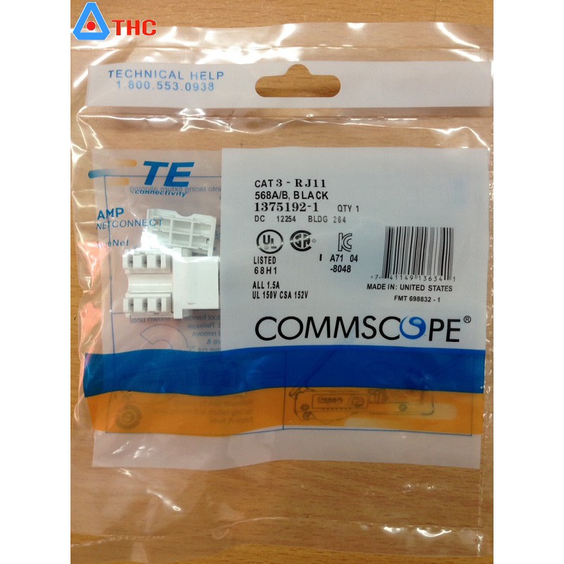 Nhân thoại AMP /Commscope RJ11 Cat3