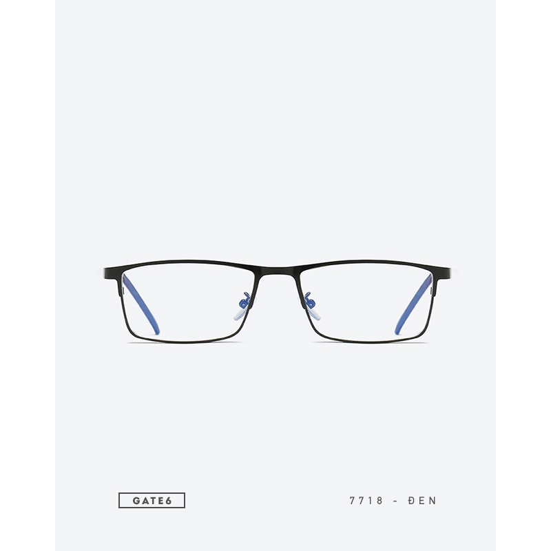 Kính Unisex Thời Trang Vintage - 7718 - Đen [Tặng bao da + móc khoá]