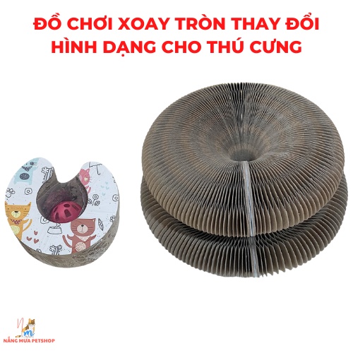 Bàn cào móng cho mèo, ma thuật thay đổi hình dạng, cào móng mèo_tặng xúc xích