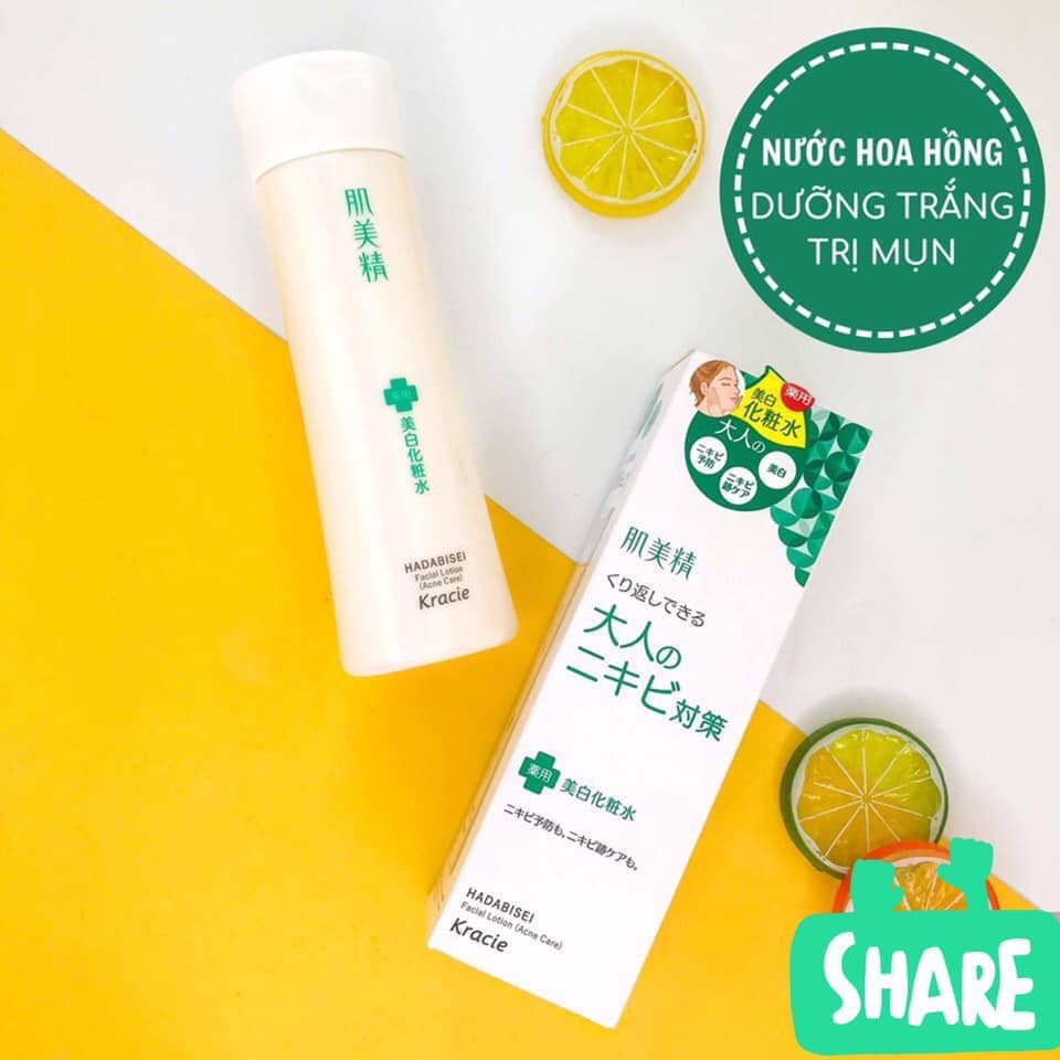 NƯỚC HOA HỒNG TRỊ MỤN - DƯỠNG TRẮNG - KRACIE HADABISEI LOTION 200ML🍀CHÍNH HÃNG 🍀Hỗ trợ giảm các tình trạng mụn