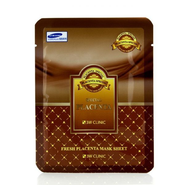 MẶT NẠ NHAU THAI (CHÍNH HÃNG) Mặt nạ tinh chất nhau thai cừu 3W CLINIC FRESH PLACENTA MASK SHEET