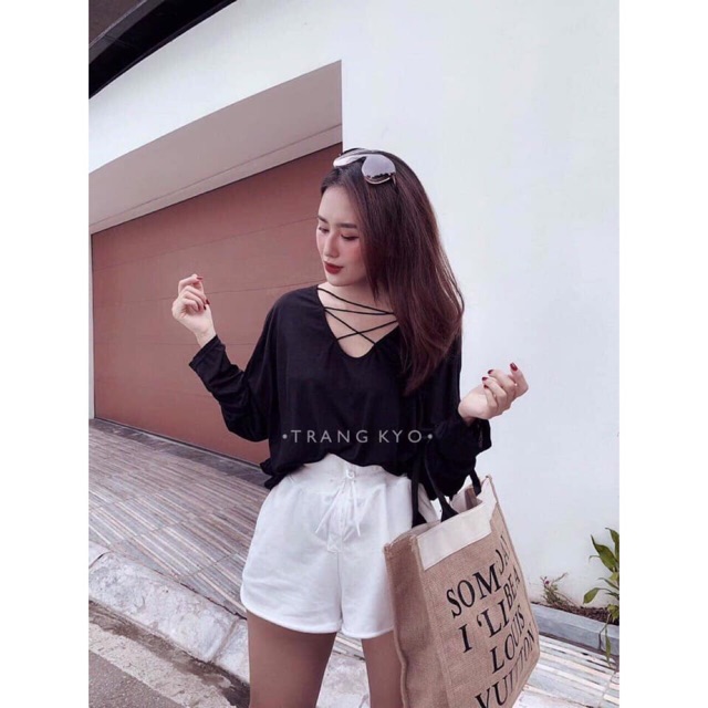 áo trễ vai cotton giấy