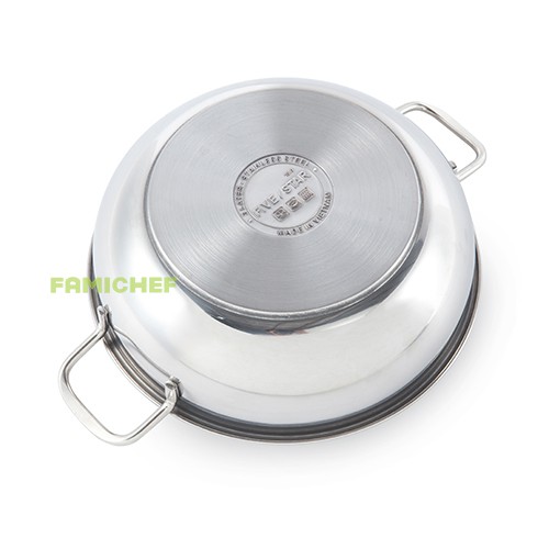 Nồi lẩu inox 3 đáy nắp kính Fivestar L243DG 24cm