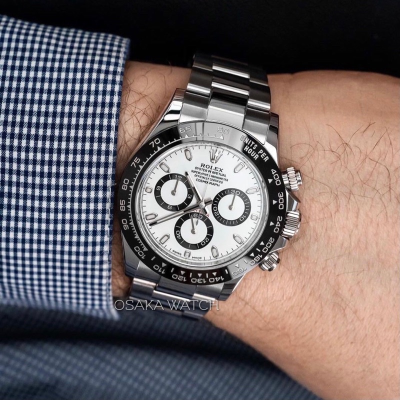Đồng Hồ Nam Cơ Automatic Rolex Daytona 40mm Dây Kim Loại Chạy Full 6 Kim Hàng Cao Cấp Fullbox Chuẩn - Màu Trắng