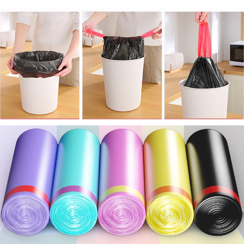Túi Đựng Rác Tự Phân Huỷ Có Dây Rút - 45x50 cm - 15 túi/cuộn - Tiện Dụng Sạch Sẽ Thông Minh 1332 THẾ GIỚI TIỆN ÍCH