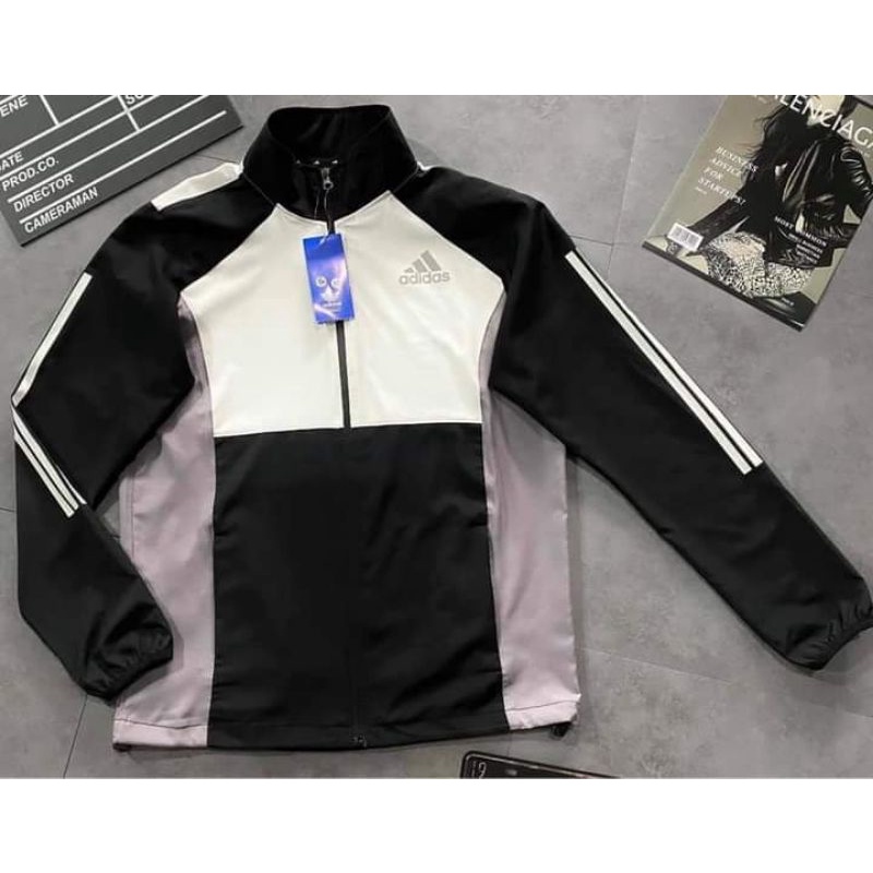 Áo adidas trắng đen 3 sọc phản quang