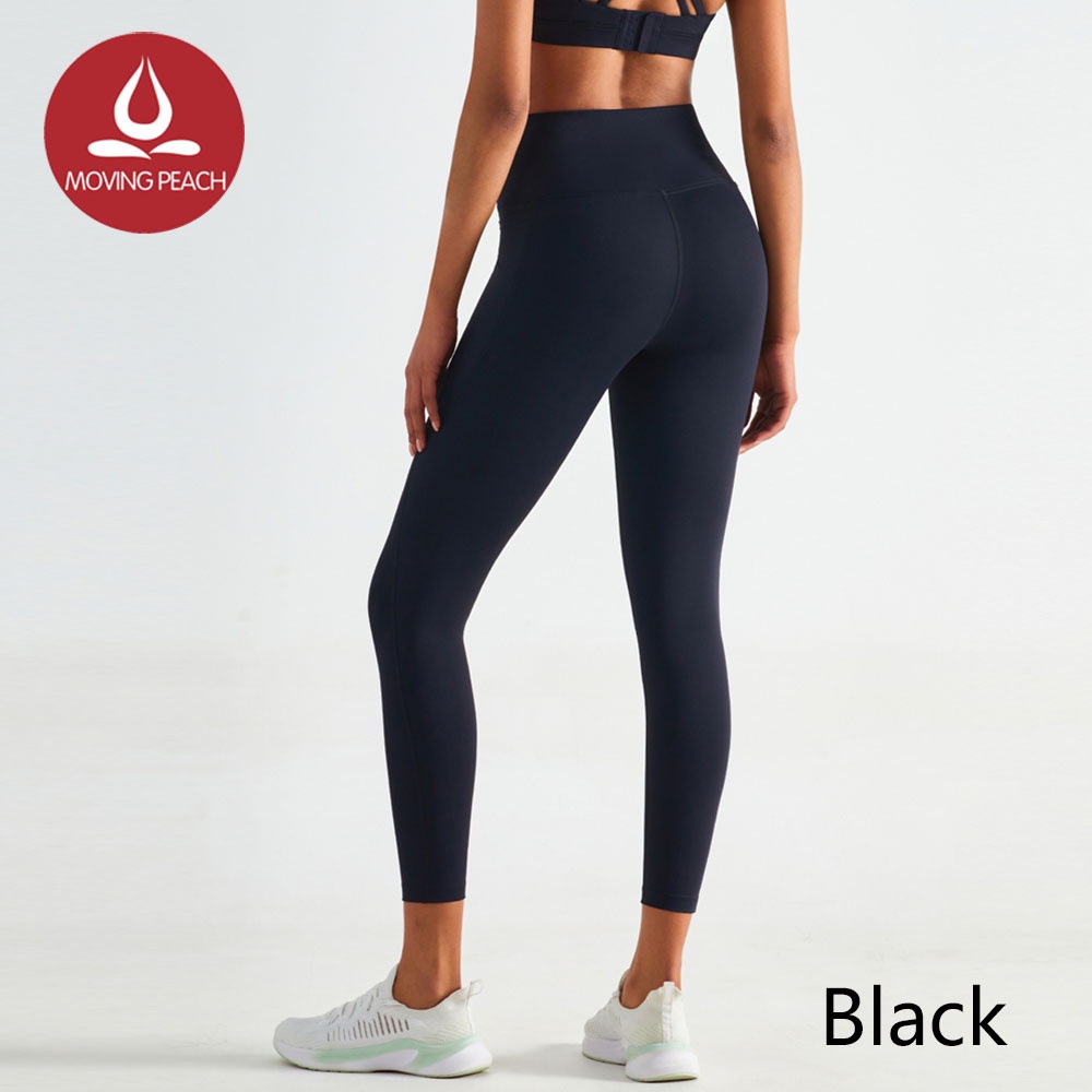 MOVING PEACH Women Sports Leggings Skin-friendly Yoga Pants with Pockets ALU