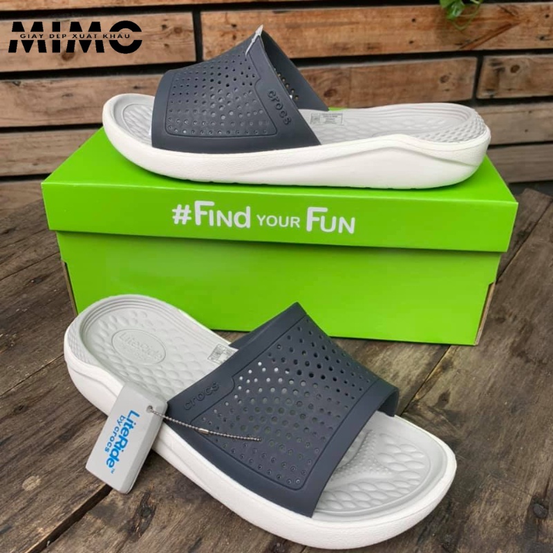 Dép Lê quai ngang Literide Navy xám êm nhẹ, đế ma sát chống trơn trượt cho nam nữ