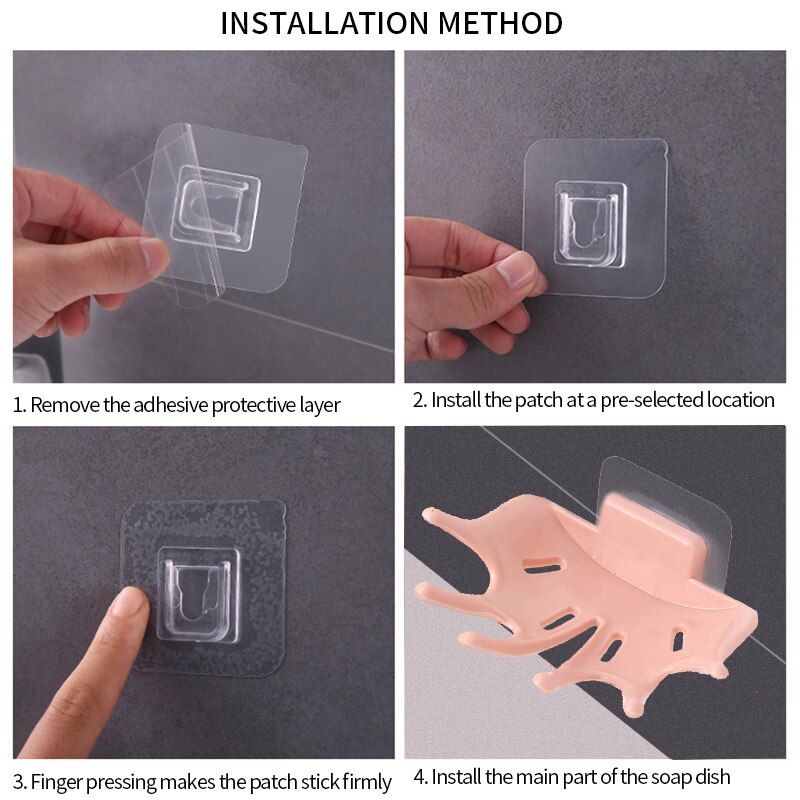 Khay giữ xà phòng gắn tường dạng cốc hút không cần khoan lỗ hình dạng bàn tay thoát nước được cho phòng tắm