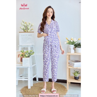 Bộ Pijama Pi Cúc Họa Mi Tím - Cộc