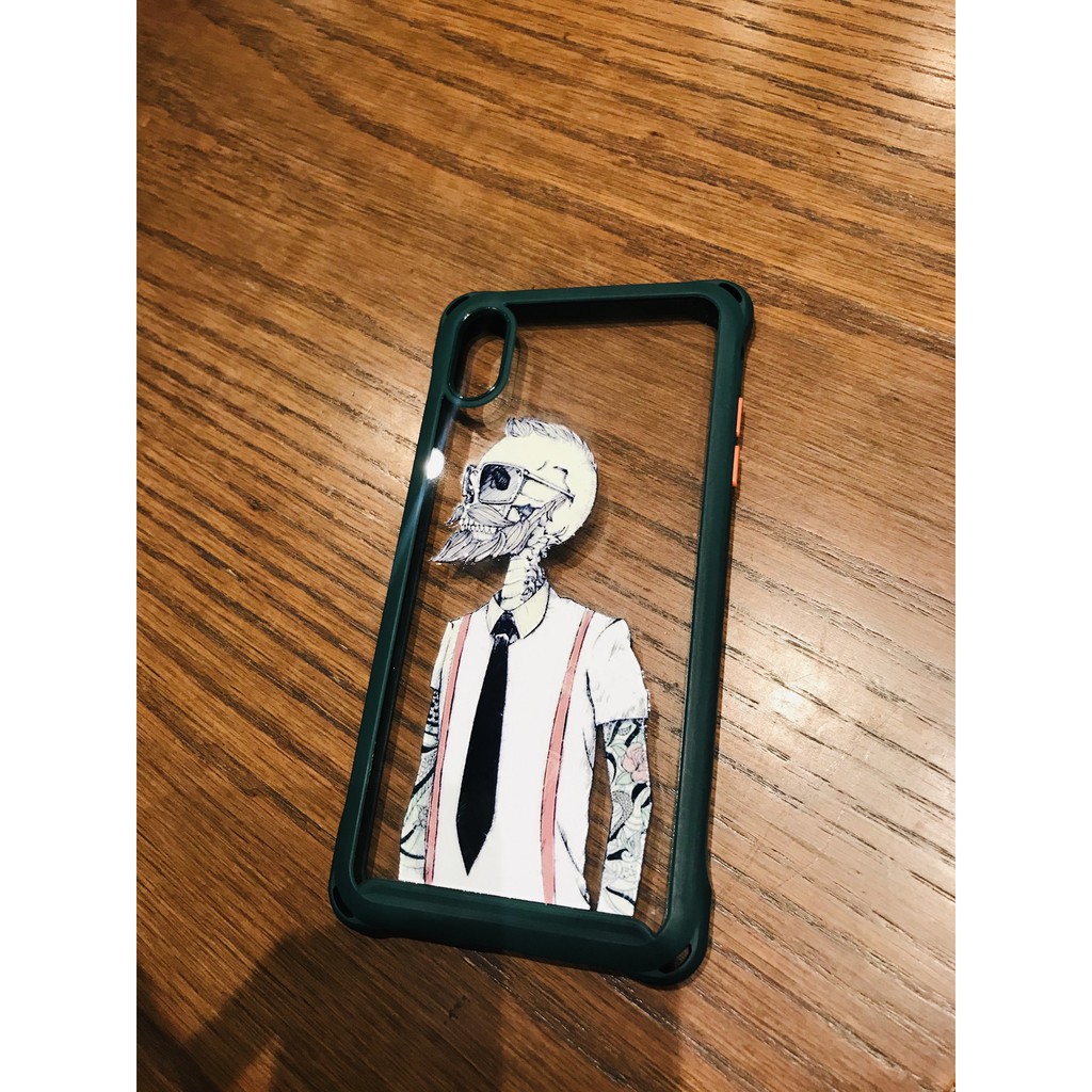 Ốp Lưng iPhone chống sốc viền xanh Đậm bộ Xương cool ngầu Full case 6/6s đến 11promax - CocoShop