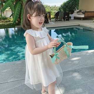 Đầm Cổ Lá Sen Cho Bé Gái