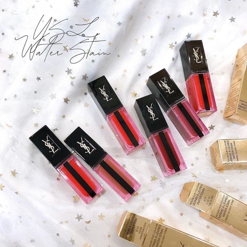 Son YSL Rouge Pur Couture Vernis À Lèvres Fresh Glossy Stain - màu 610, 612, 613, 617, 618