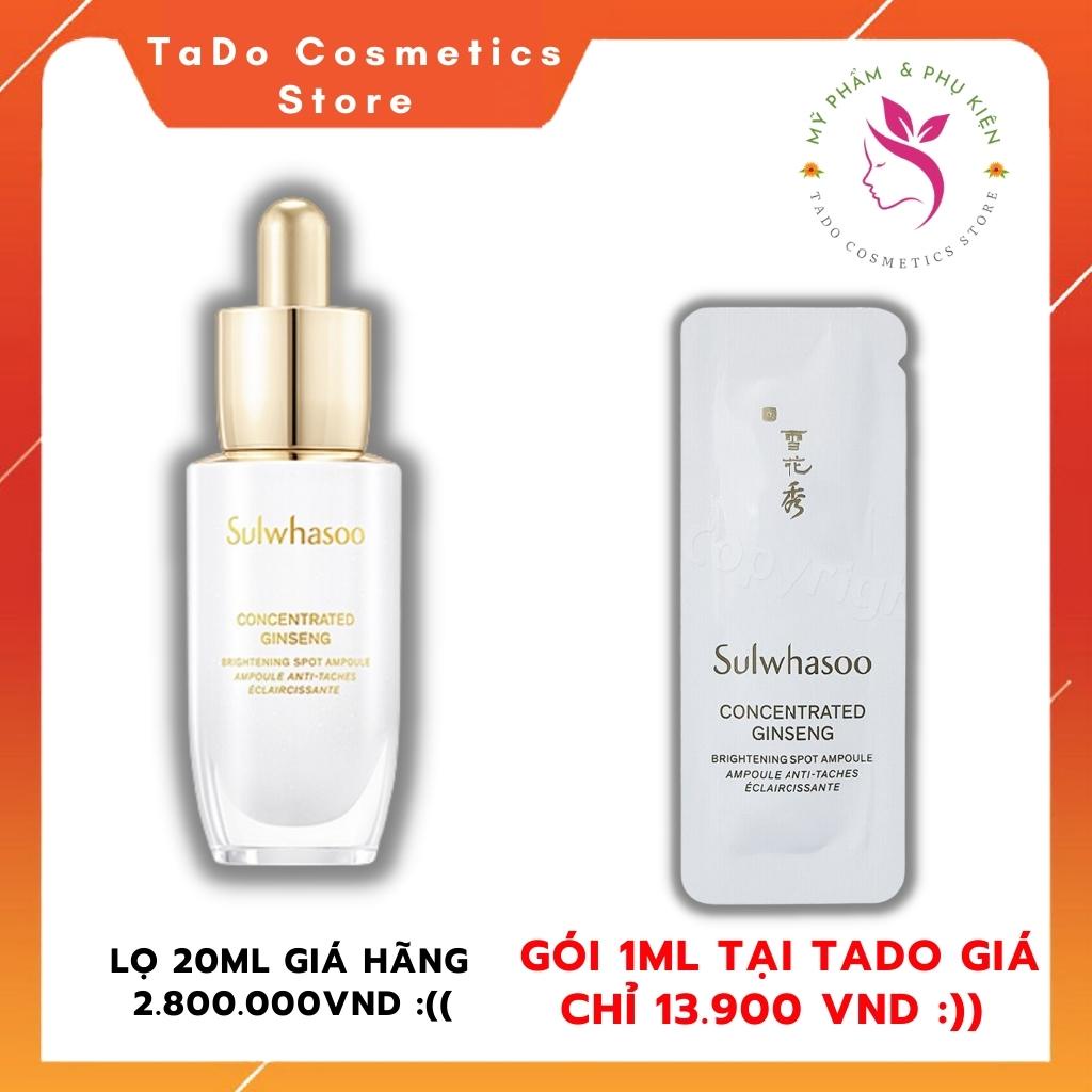 1 gói huyết thanh tinh chất siêu dưỡng trắng da mờ nám Sulwhasoo concentrated Gíneng brightening spot ampoule 1ml