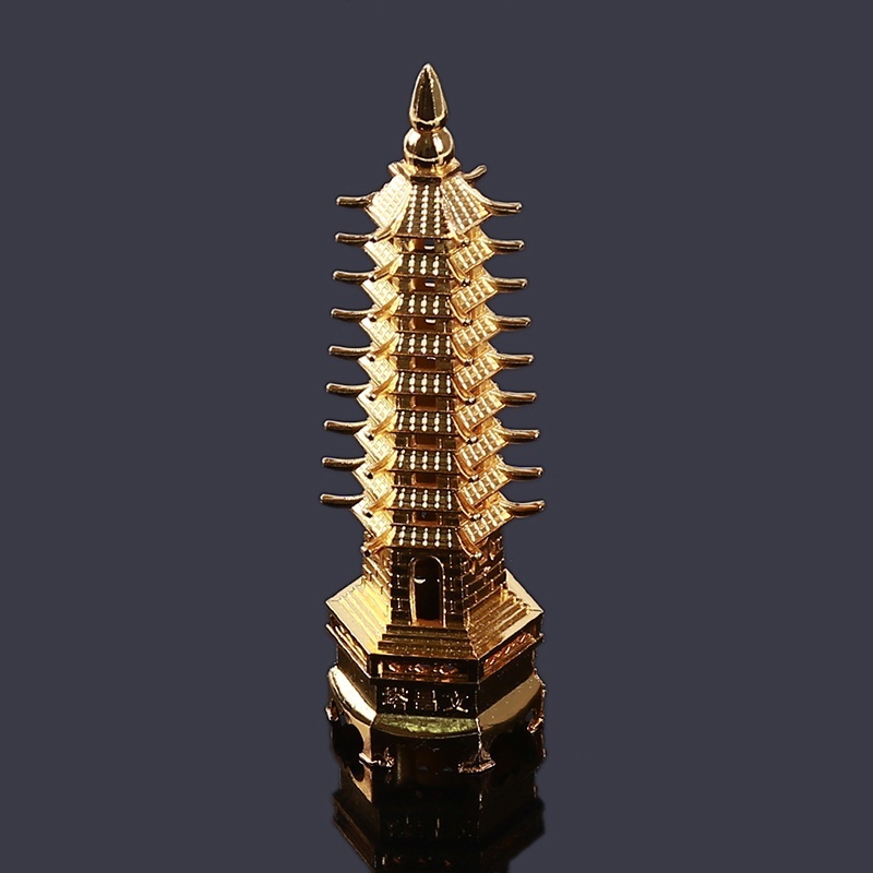 Zinc Alloy 3D Model China Wenchang Pagoda Tower Statue Souvenir Gift Home Decoration Metal Handicraft