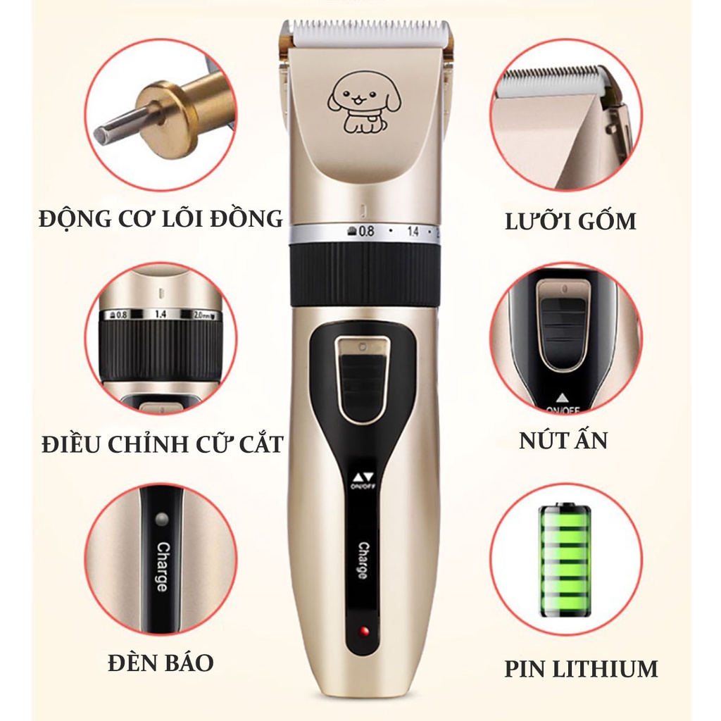 Tông Đơ Chó Mèo, Tông Đơ Tỉa Lông Thú Cưng Cắt Mạnh Máy Êm