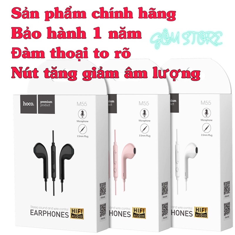 Tai nghe Hoco M55,âm thanh hay,đàm thoại rõ thích hợp cho tất cả các dòng,android,tablet táo,tab,laptop,pc zac 3.5