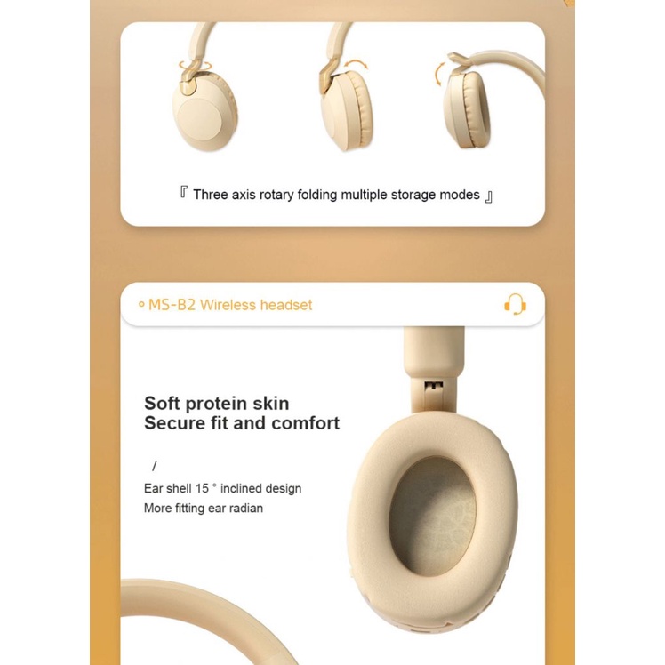 ⭐Bán Chạy Nhất⭐Tư Nhân Mẫu Tai Nghe Nhạc MS_B2 Bluetooth Không Dây Ngoài Gấp Micro Không Dây Chơi Game ^ MK ^