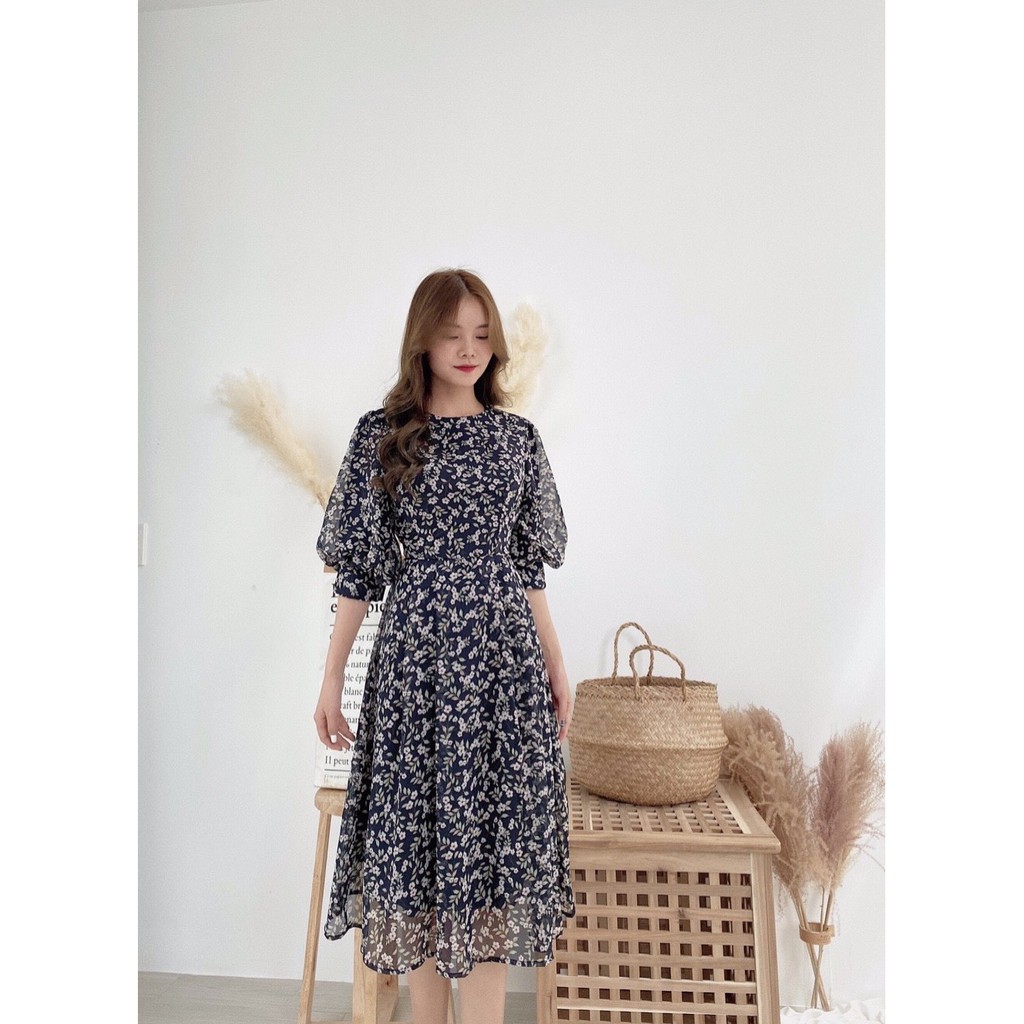 ĐẦM HOA VOAN TẾT TAY PHỒNG TO DÁNG DÀI -hình thật shop chụp | BigBuy360 - bigbuy360.vn